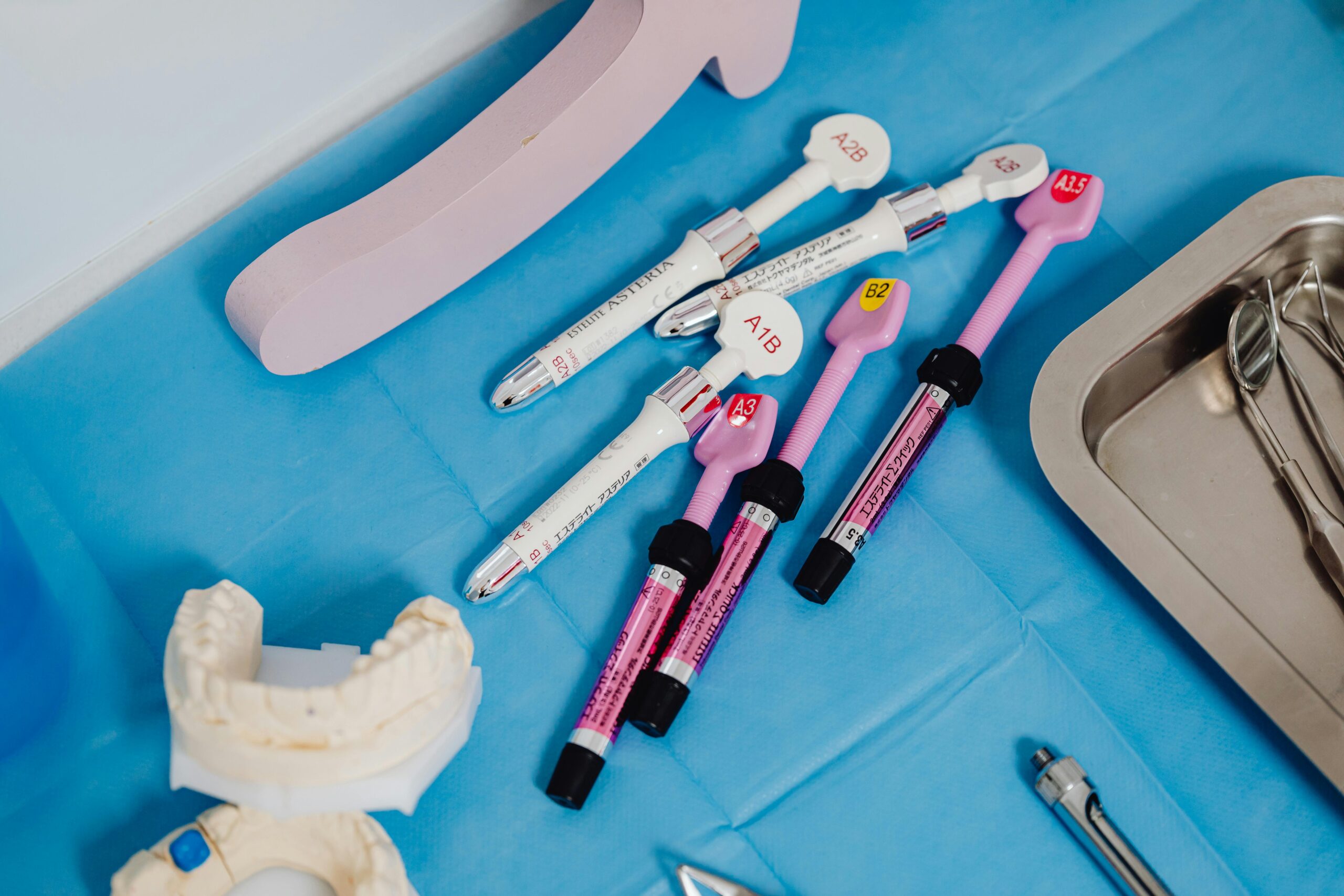 Dental Tools in a Sterile Tray with Tooth Extractions